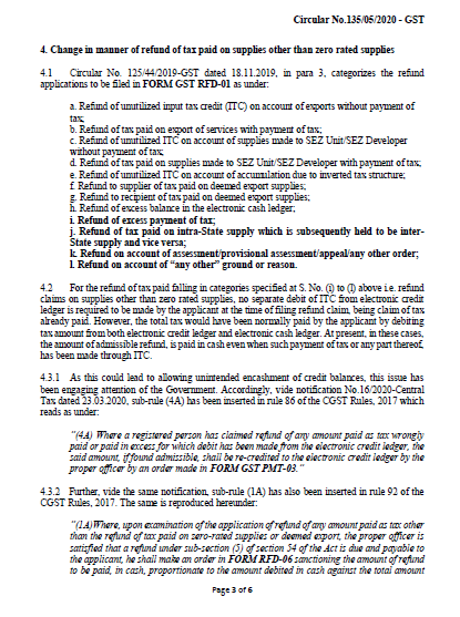 GST Refund Circular 135 | Clarification Refund Related Issues - Mygsthub